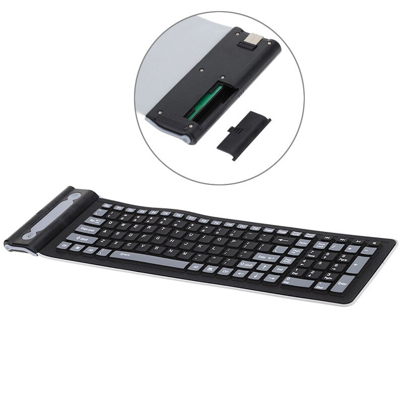 Portable USB Silicone Keyboard For Laptop PC Flexible Waterproof Foldable Keyboard Wireless Soft Keys Mini Cover Notebook