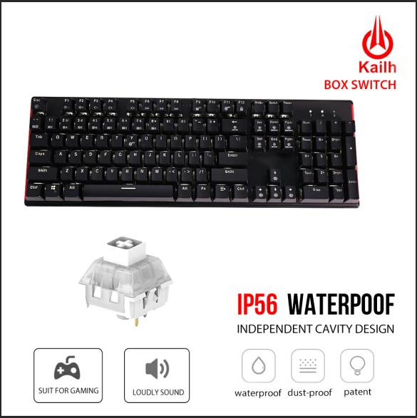 HEXGEARS GK705 104 Keys Waterproof Kailh BOX Switch Mechanical Keyboard Hot Swap LOL Mechanical Gaming Keyboard