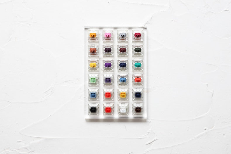 24 switch switches tester with acrylic base blank keycaps for mechanical keyboard kailh box heavy pro purple orange yellow gold