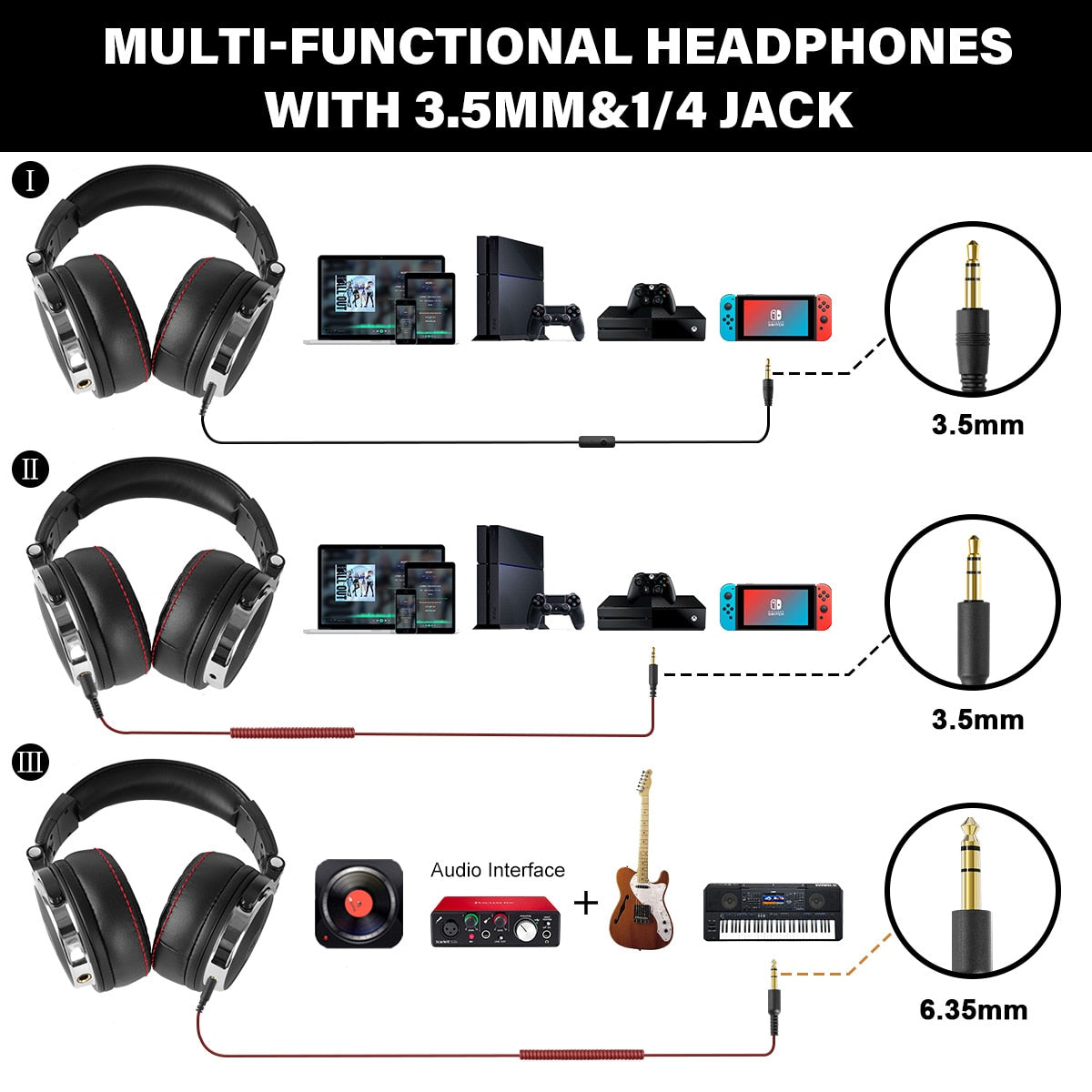 Oneodio Foldable Over-Ear Wired Headphone For Phone Computer PC Professional Studio Pro 30 50 Monitor DJ Headset Gaming Earphone