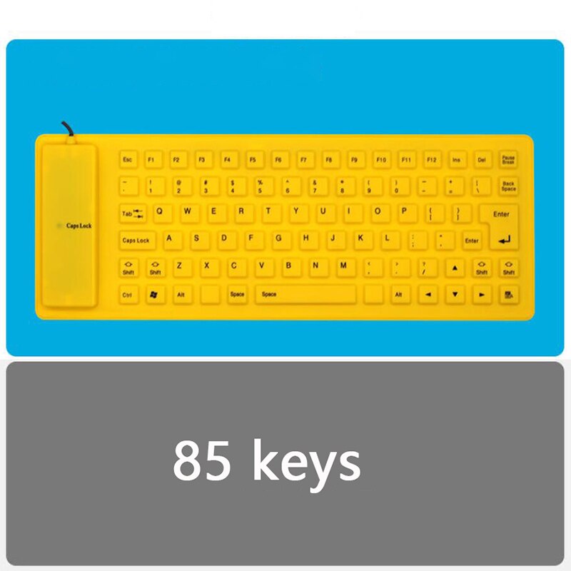 2021 Foldable Silicone Keyboard USB Wired Flexible Soft Waterproof Roll Up keycaps 109 keys Keyboard for PC Laptop Notebook