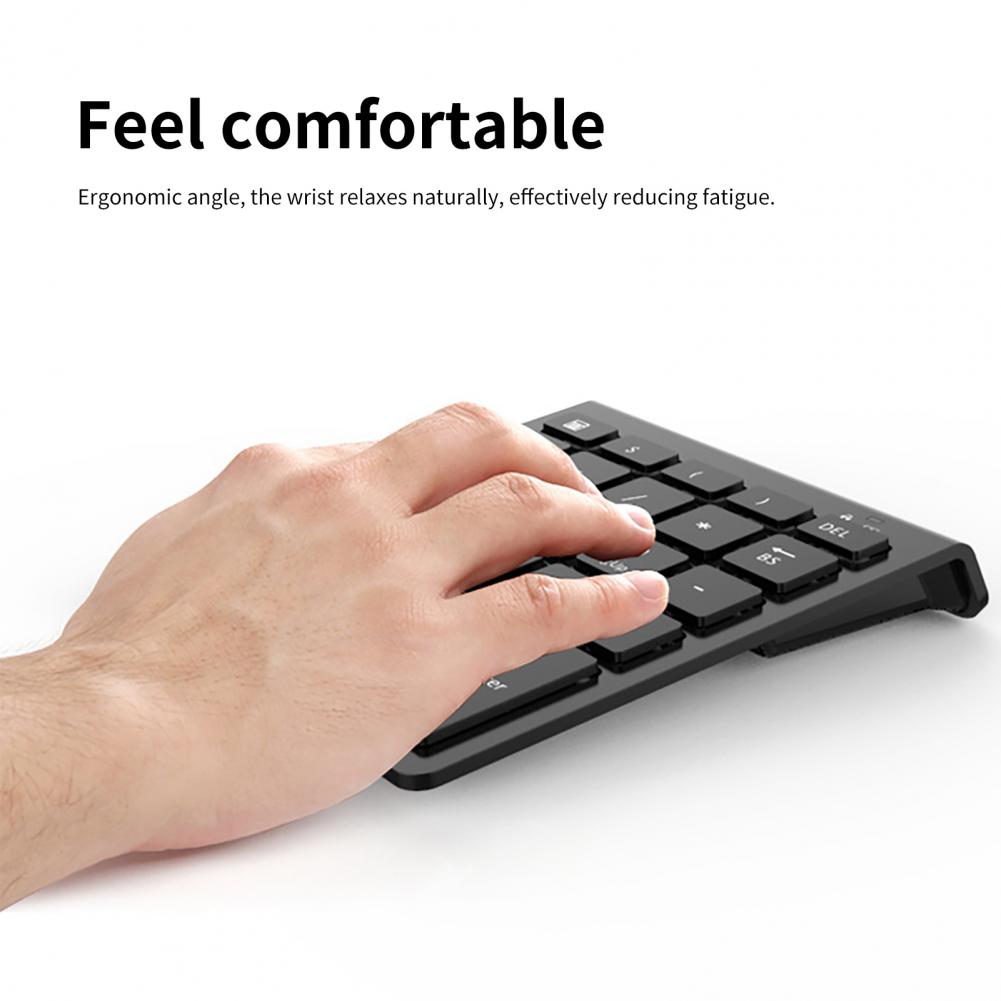 Numeric Keypad Long Service Time Number Pad Stable Transmission Low Power Consumption 2.4G 28 Keys Number Keyboard Pad