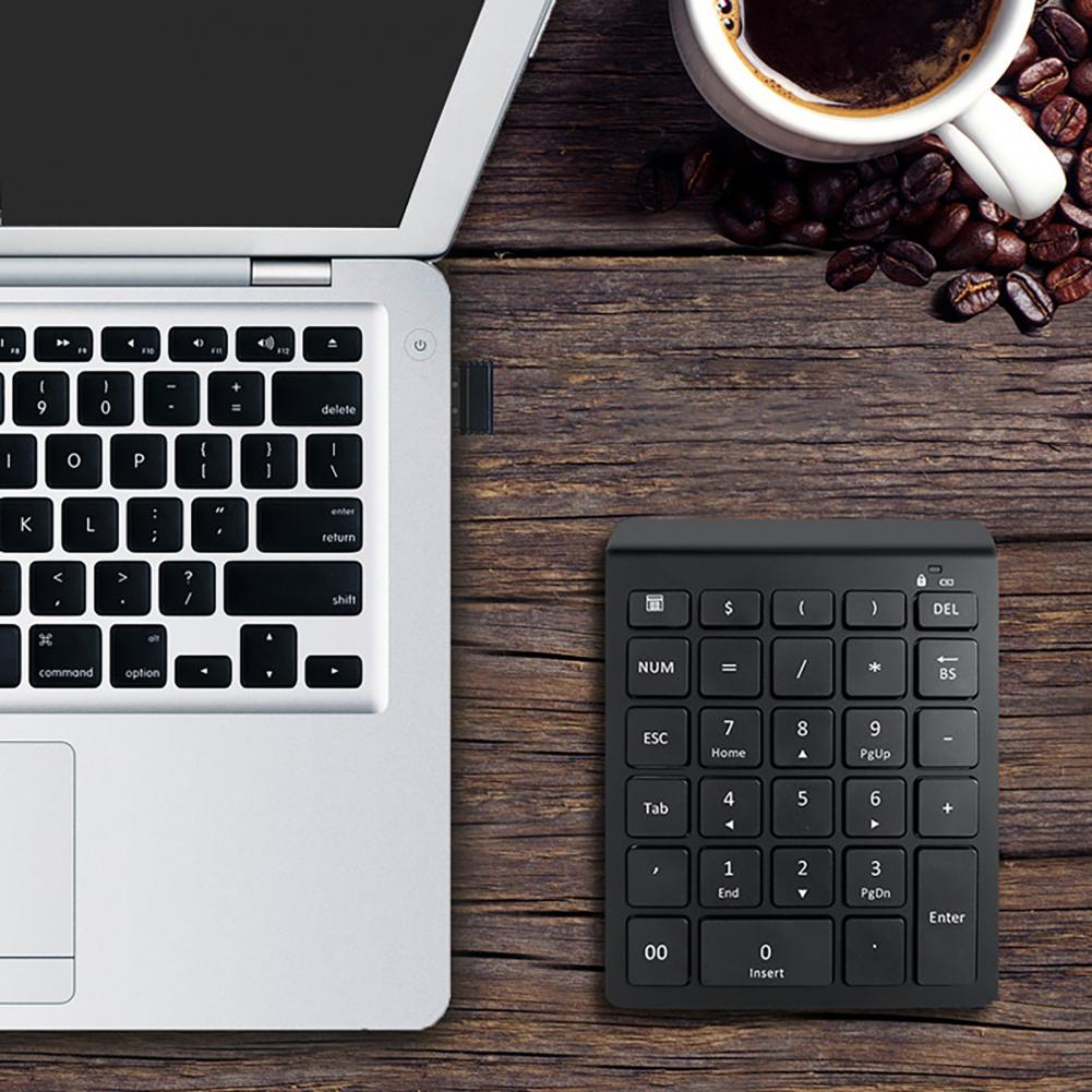 Numeric Keypad Long Service Time Number Pad Stable Transmission Low Power Consumption 2.4G 28 Keys Number Keyboard Pad