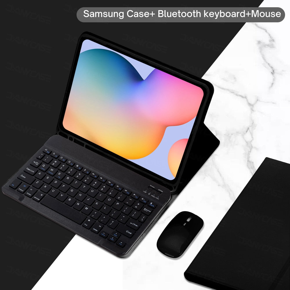 For Samsung Galaxy Tab A8 10.5 S6 Lite 10.4 S7 S8 11 S7 Plus S7 FE S8 Plus 12.4 Case with Keyboard Funda Tablet Cover