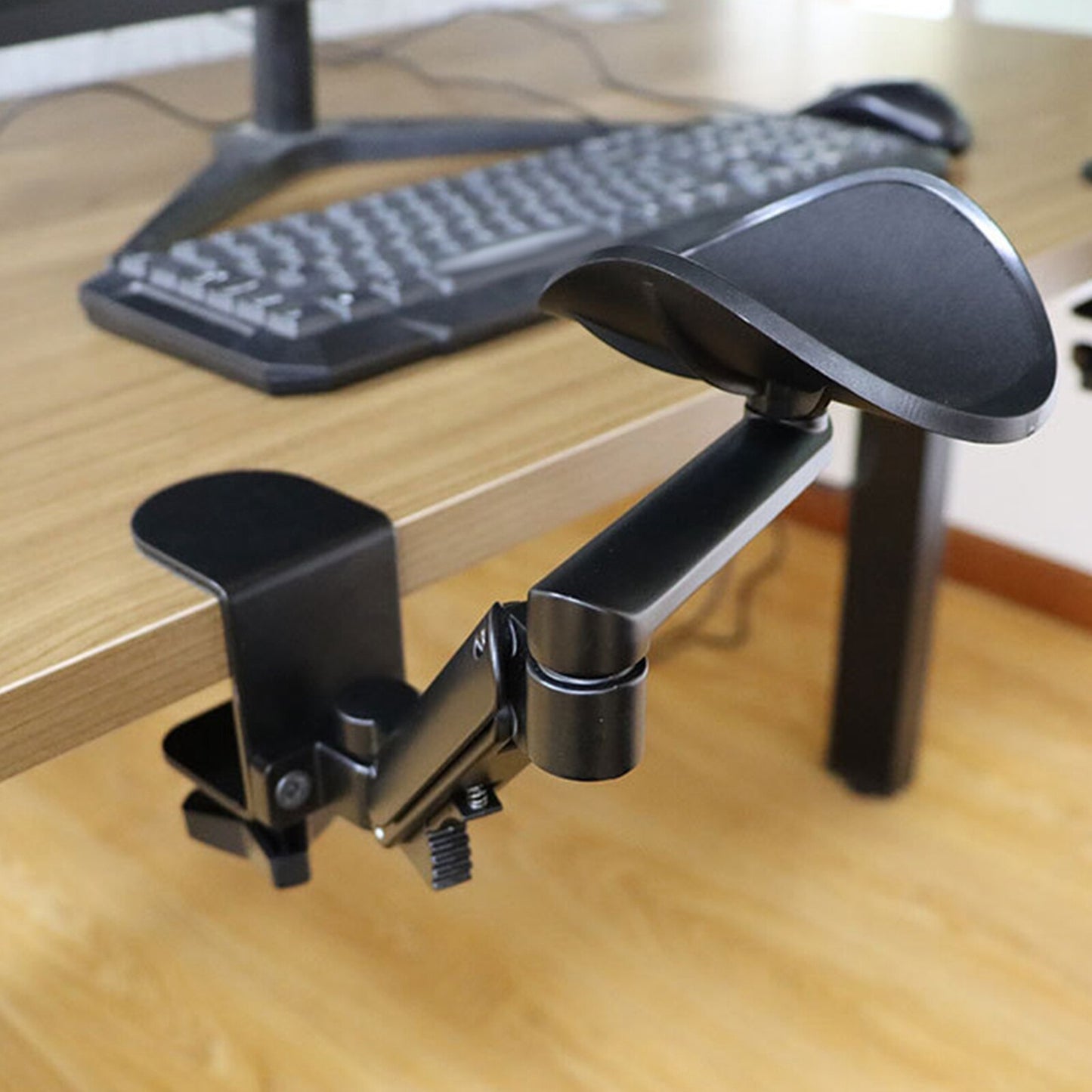 Portable Arm Rest Support for Desk Ergonomic Adjustable Computer Armrest Bracket for Desk Chair Mount Keyboard Tray Arm Rest