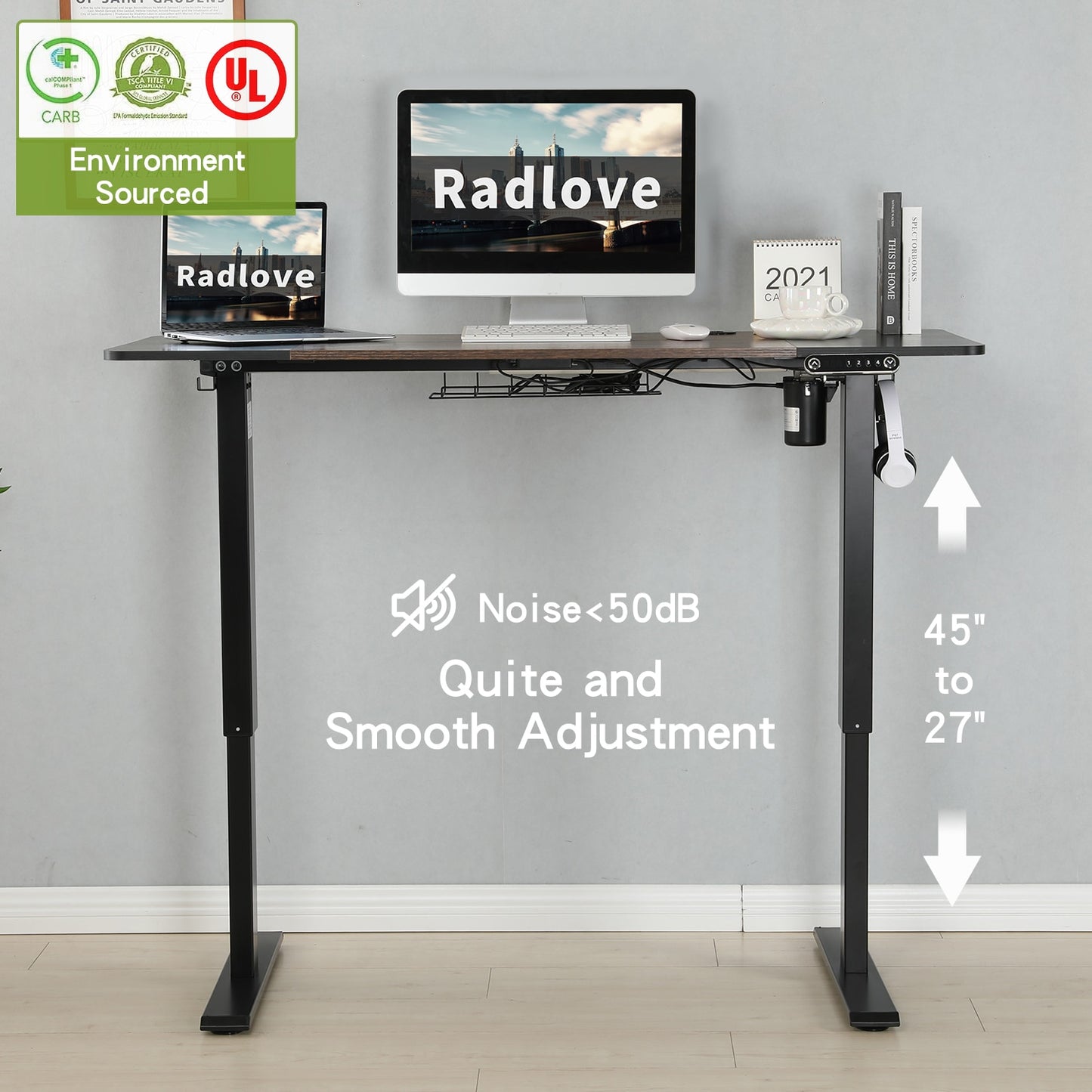 High Quality Automatic Ergonomic Electric Lift Sit to Stand Height Adjustable Motorized computer desk Table