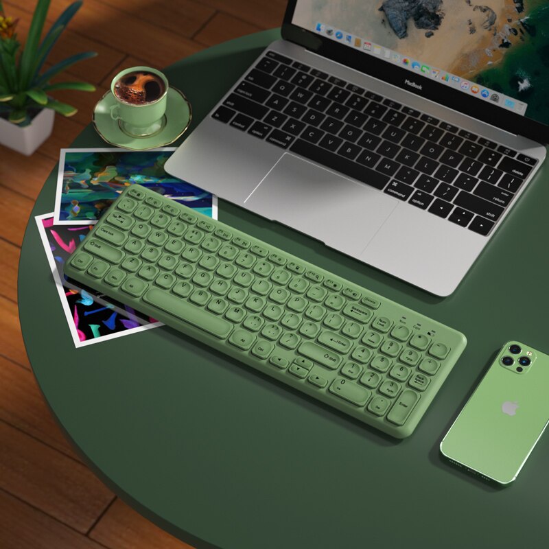 Wireless Gaming Keyboard For Macbook Laptop Magic Gamer Keyboard Mouse Set For PC Gamer Pink Girl Portable Laptop Keypad For PC