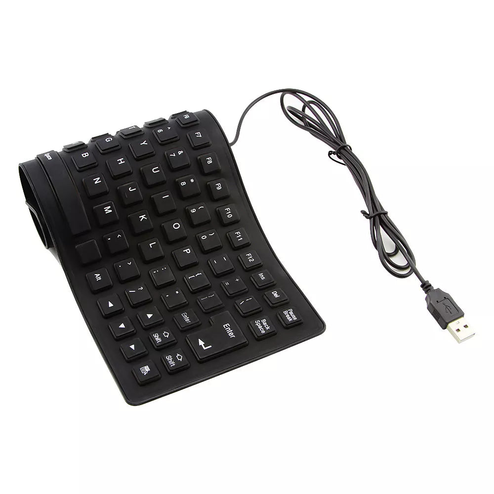 Gaming Keyborad Mini Small Ultra Slim Flexible Wired Keyboard Portable Foldable PC Office Gamer Pink Keybord For Girl