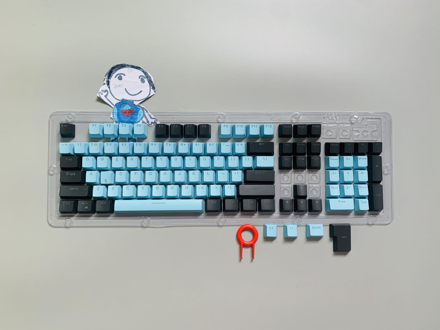 New 104 Pcs Mechanical Keyboard Keycaps Set OEM Backlit Two-Color ABS Purple White Key Cap for 61/87/104 Key Cherry MX Keycap