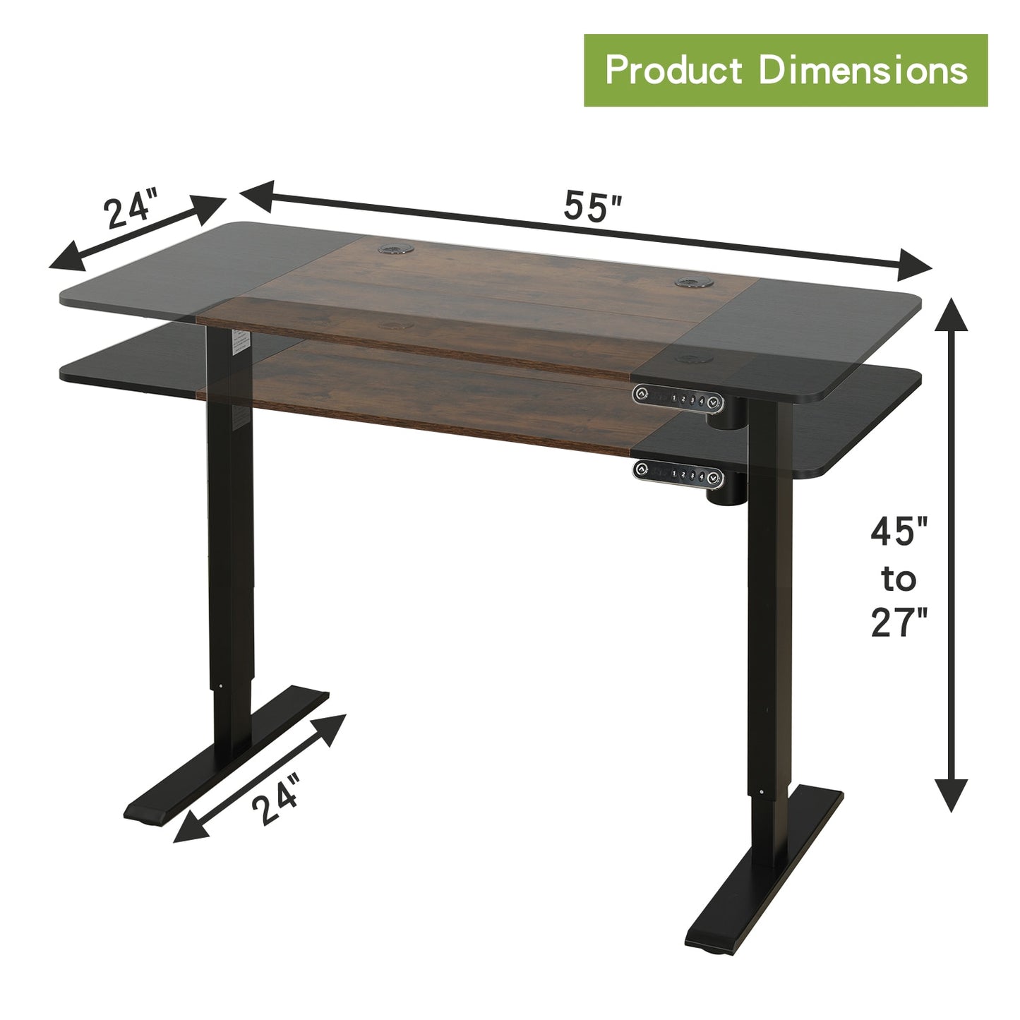 High Quality Automatic Ergonomic Electric Lift Sit to Stand Height Adjustable Motorized computer desk Table