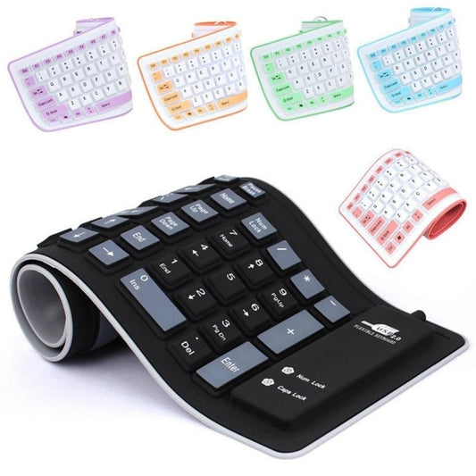 Foldable Silicone Wireless Keyboard 2.4G Usb Flexible Waterproof Slim Keyboard Universal Silent Roll Up Keypad For PC Laptop
