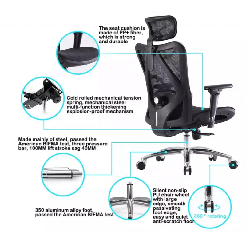 Sihoo M57 all mesh office chair Adjustable Ergonomic Chair hard-working office chair