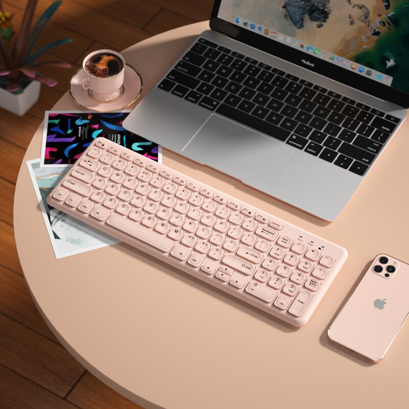 Wireless Gaming Keyboard For Macbook Laptop Magic Gamer Keyboard Mouse Set For PC Gamer Pink Girl Portable Laptop Keypad For PC