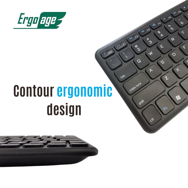 Ergoage Wireless Bluetooth Keyboard Large Integrated Touchpad Mouse for tablet Cell Phone Smart TV Box Laptop PC Hotkey Control