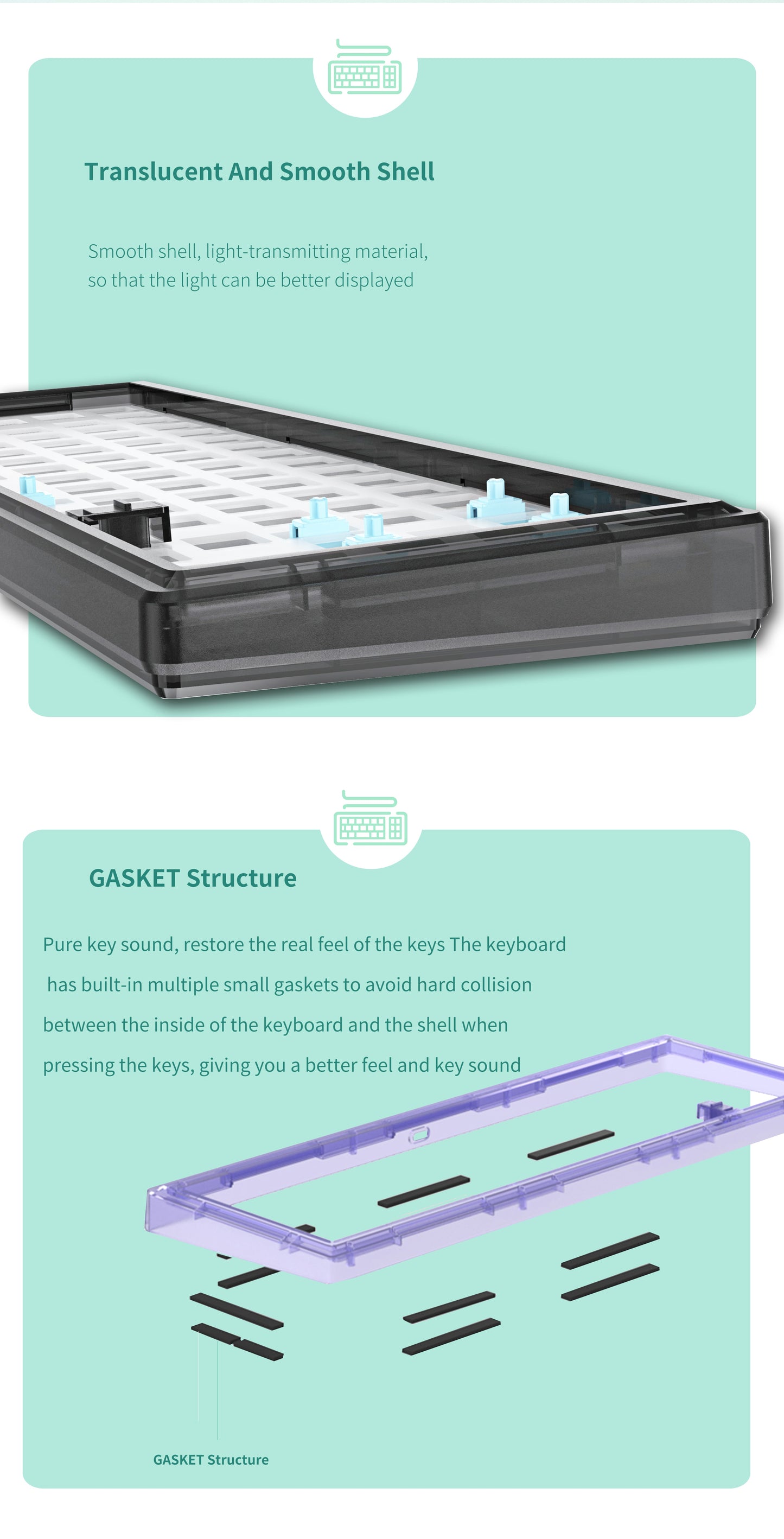GAS67 Hot Swap Customized Mechanical Keyboard Kit Gasket Structure Type-C RGB Compatiable With 3/5 Pins For Cherry Gateron Kailh