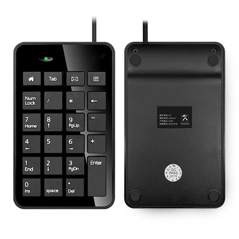 23 Keys Universal Numeric Keypad USB Wired Mini Number Keyboard Keycap For Laptop Desktop PC Computer Digital Numpad