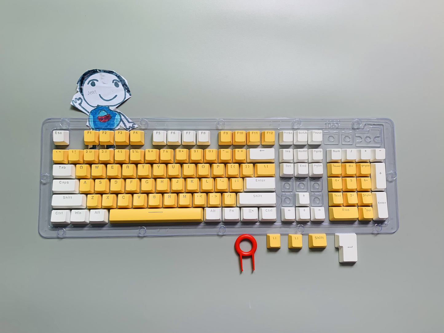 New 104 Pcs Mechanical Keyboard Keycaps Set OEM Backlit Two-Color ABS Purple White Key Cap for 61/87/104 Key Cherry MX Keycap