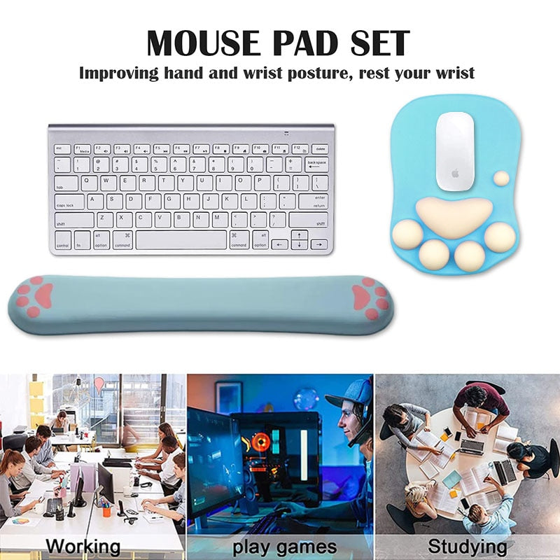Cute 3D Cat Paw Mouse Pad Soft Silicone Nonslip Mouse Mat For Office & Home Computer & Mac Laptop Gaming Desk Decor Mousepad