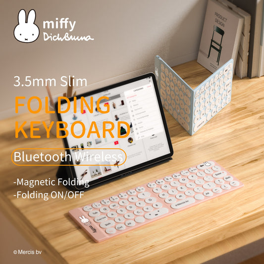 Miffy X MIPOW Mini Folding Keyboard For iPhone Slim Wireless Bluetooth Ipad Keyboard For IOS Foldable Keyboard Bluetooth Desktop