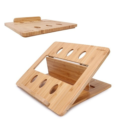Bamboo Foldable Laptop Stand Holder Adjustable Notebook Computer Tablet Desk Bed Heat Dissipation Mount for Netbook