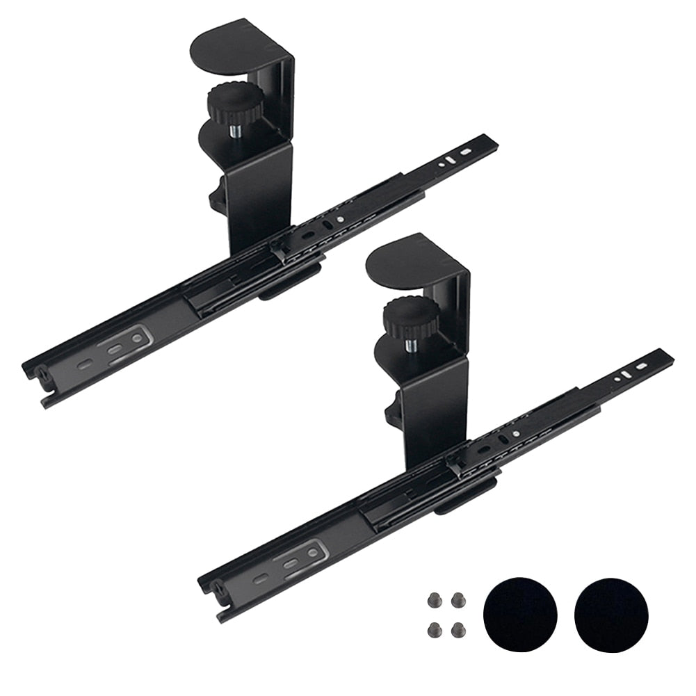 1pair Accessories For Keyboard Tray Clamp Rail Set Ergonomic Under Desk Home Office DIY Heavy Duty Wrist Protection Easy Install