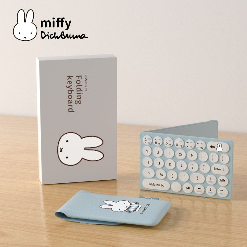 Miffy X MIPOW Mini Folding Keyboard For iPhone Slim Wireless Bluetooth Ipad Keyboard For IOS Foldable Keyboard Bluetooth Desktop