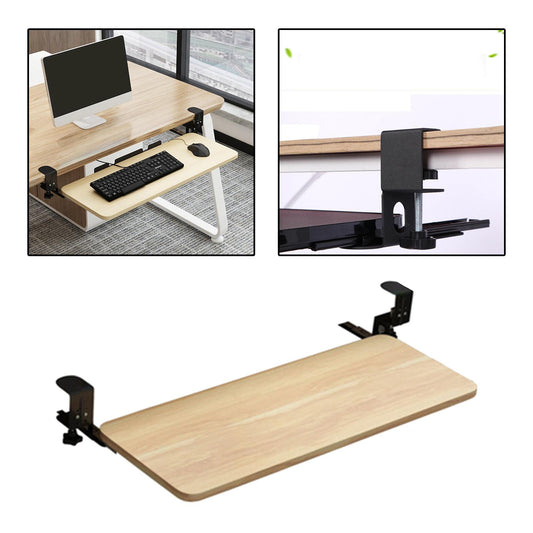 Large Keyboard Extension Tray Under Computer Table Pull Out Platform Ergonomic Bracket Mouse Pad Holder Clip for Typing Desktop