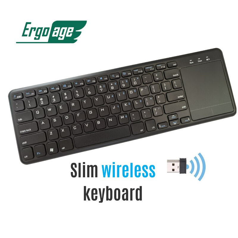 Ergoage Wireless Bluetooth Keyboard Large Integrated Touchpad Mouse for tablet Cell Phone Smart TV Box Laptop PC Hotkey Control