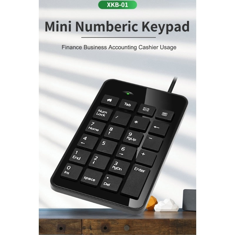 23 Keys Universal Numeric Keypad USB Wired Mini Number Keyboard Keycap For Laptop Desktop PC Computer Digital Numpad