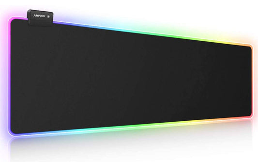 RGB Gaming Mouse Pad, Large Extended Soft Led Mouse Pad with 14 Lighting Modes 2 Brightness Levels, Computer Keyboard Mousepads Mat 800 x 300mm / 31.5×11.8 inches