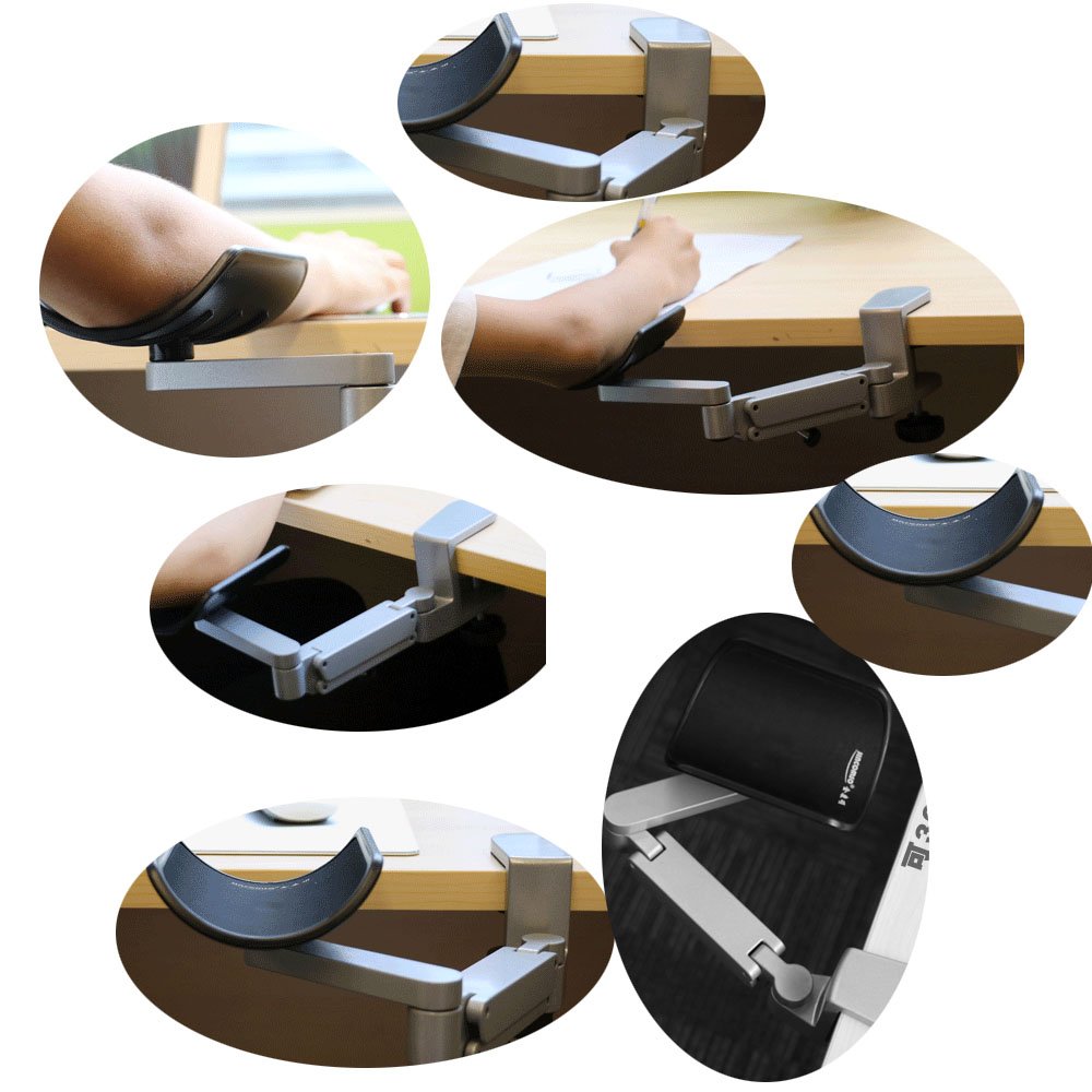Arm Rests Ergonomic Arm Rest Rotating Computer Desk Arm Rest Support Office Arm Pads Hand Wrist Rest with Wrist Rest 360 Degrees rotatable